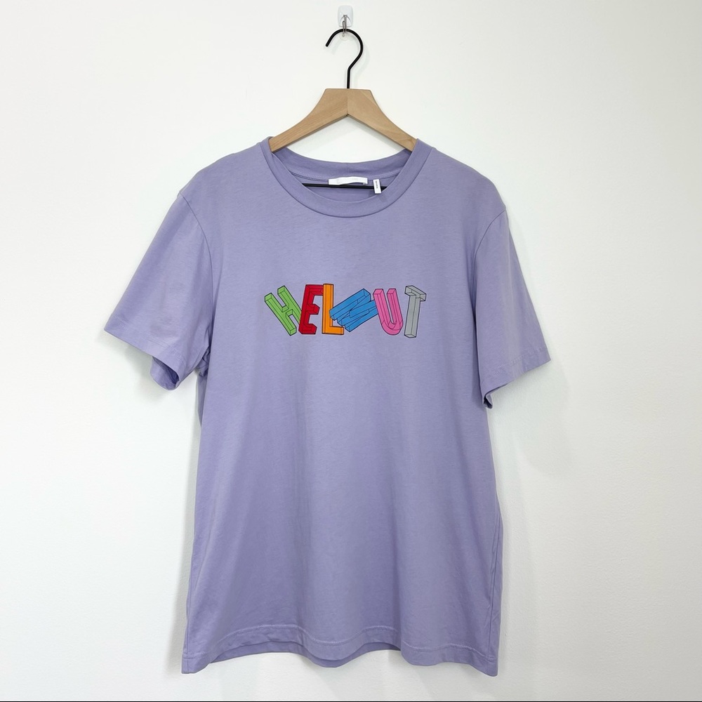 Helmut Lang | Men's 3d-logo Jersey T-shirt In Lavender 2022 XL
